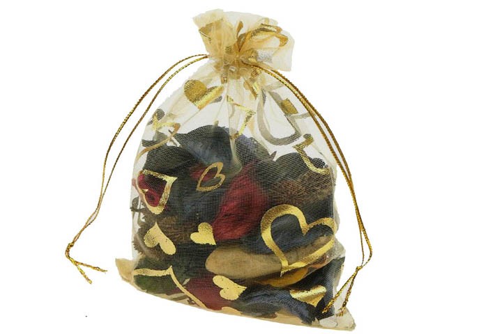 gold organza gift bag