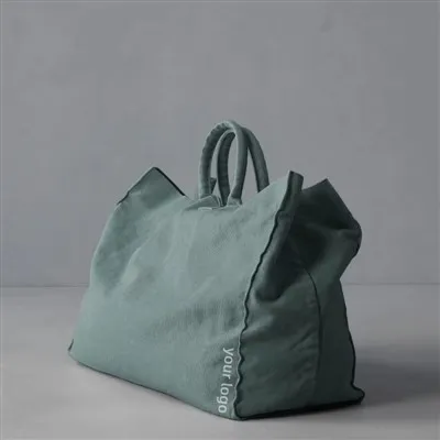 Borża tat-tote tal-kanvas organiku ta 'kwalità għolja bil-logo stampat apposta